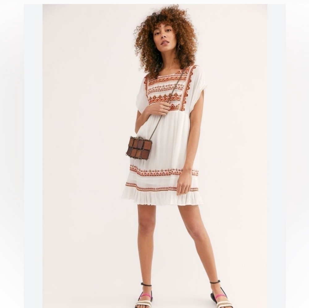 NWOT Free People Sunrise Wanderer Mini Dress L